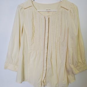 Meadow Rue Cotton Button Front Blouse